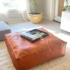 Natural Stool Pouf Moroccan Leather Ottoman Footstool Genuine Pouffe