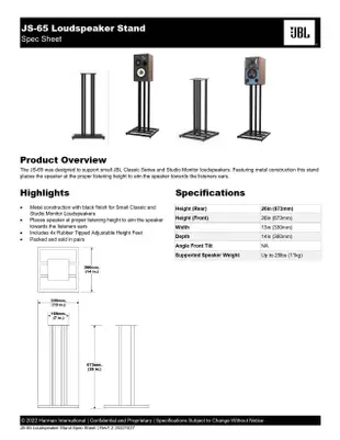 [ 沐耳 ] 美國經典老牌 JBL 書架式喇叭 L 52 Classic/ 4309 / 4305P 之專用腳架 JS-65