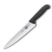 Victorinox Cooks Carving 25cm Knife Wavy Edge Fibrox - Black