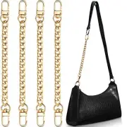 4 Pieces Purse Chain Strap 7.9 Inch DIY Flat Chain Strap Purse Strap Gold