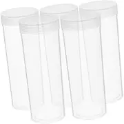 IWOWHERO 5pcs Coin Storage Tube Coin Collection Supplies Quarter Coin Holders Tube Container Coin Sleeves Coin Container Coin Collecting Coin Collector Plastic Storage Tube Abs Transparent