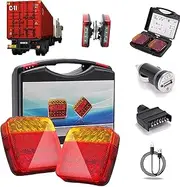 Wireless Magnetic Trailer Tail Light Kit – Rechargeable LED Tow Lights, IP65 Waterproof, 5 Functions (Brake/Turn/Running/License/Reflector) – Universal Fit for RV, Boat, Truck, Camper, Trailer
