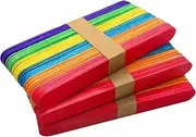 Jumbo Craft Paddle Pop Sticks, 500pcs, Multicolour, 15cm x 1.7cm