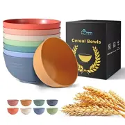 8 Pcs 26oz Unbreakable Cereal Bowls Microwave Dishwasher Safe Wheat Straw Bowls