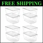 Durable BPA-Free Clear Plastic Containers - Stackable Kitchen & Fridge Bins