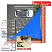 Custom 10' x 14' Blue Triangle Sun Shade Sail – 95% UV Blockage & Heavy Duty