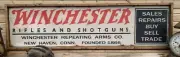 Rustic Style Winchester Gun Hunting Wooden Sign Man Cave Framed - 10"x36"