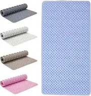 Bath Mat Non Slip Anti Mould - 36x70cm Bathtub Mat for Bathroom with Suction Cups and Drain Holes, Machine Washable Shower Mats for Inside Shower Ideal for Kids & Elderly - Anti Slip Bath Mat (Blue)
