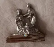 Peltro Inciso A Mano Nativity Set Pewter Figurines Made In Italy Holy Family