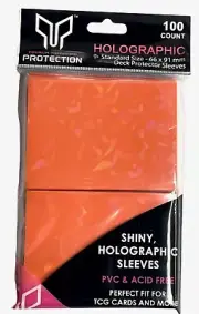 100 ORANGE Holohraphic Holo Sleeves Magic Pokémon Charizard Yugioh Metazoo DBZ