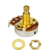 FLEOR 100PCS A250K 18mm Copper Long Shaft Guitar Bass Potentiometers Pots Golden