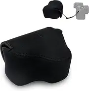 JJC Lightweight Neoprene Mirrorless Camera Case Pouch Bag for Canon EOS R7 R10 with RF-S 18-45mm Lens, Leica Q3, Water-Resistant Camera Case Sleeve Interior Size Up to 13x7.5x10cm