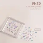 50Pcs 3D Mini Mocha Star Flat Back Glass Crystal Nail Art Charms Rhinestone