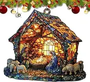 Hand-Painted Stained Glass - Sturdy Stained Glass Window Suncatchers - Portable Garden Suncatchers Holiday Decorations for Family Friends Colleagues