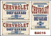 PEEL STICK 1:24 1:25 CHEVROLET ONLY SIGN GARAGE BUILDING DIORAMA DECALS BAC16