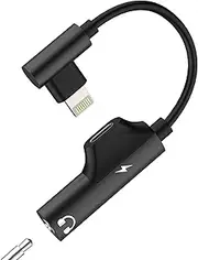 Lightning to 3.5mm Headphone Jack Adapter (2in1)for Apple MFI Certified for iPhone 14 13 pro max Aux Audio Charger Cable Splitter Earphone Headset Charging Connector for iPad Car Accessories Converter