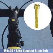 Gold Tone M6x40 Bike Stem Bolt Bicycle Bike Headset Stem Bolt Titanium Alloy