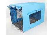 YES4PETS 24' Portable Foldable Dog Cat Rabbit Collapsible Crate Pet Cage with Blue Cover Mat