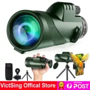 80X100 HD Portable Day Vision Monocular Telescope Binocular w/ Tripod Phone Clip