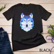 Wolf Geometric Art Howling Moon Animal Graphic T-Shirt Unisex T-shirt