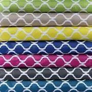Waterproof Canvas Fabric,Water Repellent Lattice Quatrefoil Design,600 Denier Tough Outdoor Indoor Upholstery & Garden Material,Water Slides Off. Drab Lime Green,1/2 mt