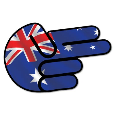 Aussie Two finger Poke Shocker Sticker Aussie Car Flag 4x4 Funny Ute #6979LS