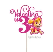 Cake Topper - 20+ Colours - NEXT DAY POST - Paw Patrol Skye - Any Name & Age