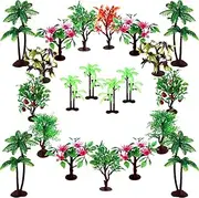 OrgMemory Upgrade Trees Cake Decorations, Model Trees with Bases, (19pcs, 3"-5.5"/7.5-14 cm), Ho Scale Trees, Diorama Supplies for Woodland Scenics or Cake Decorations