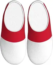 [EdWal] Flag of Monaco print Winter Warm Slippers Indoor Anti-skid Plush Slippers Relaxing at Home for Women Men