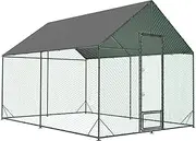 BingoPaw Chicken Coop and Run: Outdoor Large Duck Coop Walk-in Poultry Run Pen Cage Duck Hen House with Nylon Netting, Metal Tubes with Silver Powder Coating Paint XL(300X405X276Hcm)