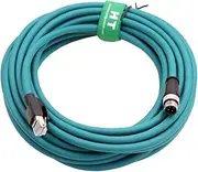 Ethernet M12 4 Pin D Code RJ45 CAT5e Cable for Industrial Automation Vision Camera Profinet Fieldbus Network Sensor 12m