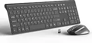 Wireless Keyboard and Mouse Combo Rechargeable Keyboard and Mouse 2.4G Ultra Slim Full Size for Mac,Windows,Laptop,Desktop