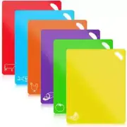 ZULAY PLASTIC CUTTING BOARDS SET OF 6 NEW