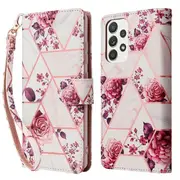 For Samsung Galaxy A04S /A13 4G 5G Case Fashion Marble Painting Pattern Flip Wallet Case Leather Card Slots Stand Cover (Rose Gilding)