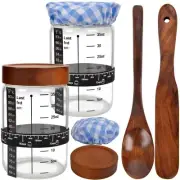 Sourdough Starter Jar Kit - 2 Pack 35oz Wide Mouth Bread Baking Sourdough Jar...
