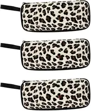 [LIFKOME] 3Pcs Square Sunglasses Cases Crush Resistant Glasses Box Leopard Glasses Holder