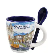 Porto Portugal Cityscape Ceramic Espresso Cup Set - 4oz Espresso Cup with Spoon