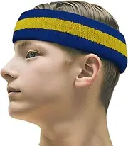 [COUVER] 2 Color Stripe Terry Sports Headband (1 Piece)
