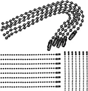 100Pcs Dog Tag Chain, 100mm 4inch Bead Chain, 2.4mm Diameter with Ball Connector Clasp Keychain Rings, Metal Rings for Crafts