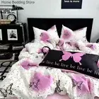 Butterfly Bedding Set Flat Sheets Duvet Cover Pillowcase Bed Linen Home Textile