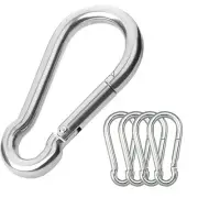 5 Pack 3.15Inch Carabiner Clip Spring Snap Hook for Outdoor Camping Hiking Swing