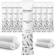 BlueWater (50-Pack) 12"x12" Individually-Wrapped Moist Scented Towels - Single-Use Premium Towelettes (12x12, Lavender)