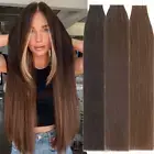 Russian Tape In Human Hair Extensions Real Remy Skin Weft FULL HEAD THICK Browns