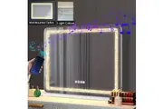 ACA Bluetooth Music Makeup Mirror with Light LED Crystal 800x600mm Hollywood Vanity Mirror tabletop Standing/Wall Mounted
