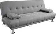 Manhattan Sofa Bed Lounge Couch Futon Furniture Home Light Grey Linen Suite