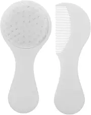 VICASKY Baby Hair Brush Comb Set Newborn and Toddler Gentle Bristles Cradle Cap Brush Scalp Scrubber Hair Grooming Kit