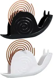 LimCryspp Snail Mosquito Holders, Incense Holders, Mosquito Holders, Snail Incense Holders, Mosquito Holders for Home, Indoor and Outdoor, Camping (2, Black and White)