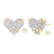 MYEARS Women Stud Earrings Gold Cluster Cubic Zirconia 14K Gold Plated Small ...