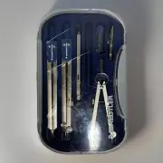 Staedtler Italy Precision Math Drafting Compass 7 Piece Set Plastic Case 559 09