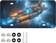 YXYZRMY License Plate Robot Spaceship Fantasy Aluminum Decorative Car Front License Plates 6” × 12”